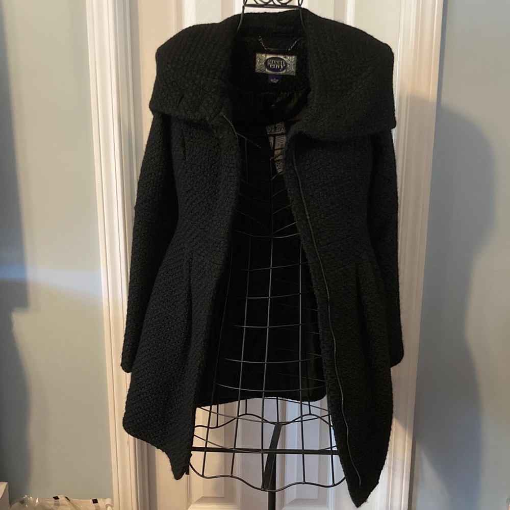 NWT Black Knit Coat